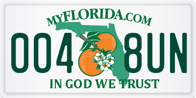 FL license plate 0048UN