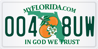 FL license plate 0048UW