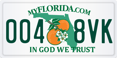 FL license plate 0048VK