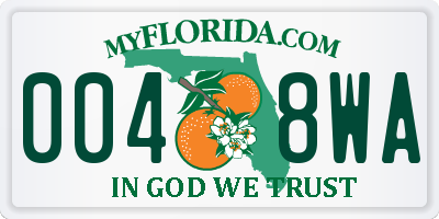 FL license plate 0048WA