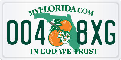 FL license plate 0048XG