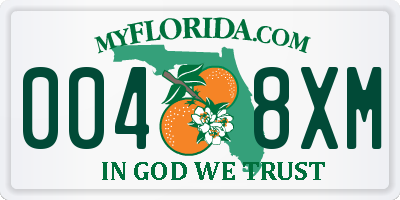 FL license plate 0048XM