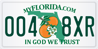 FL license plate 0048XR