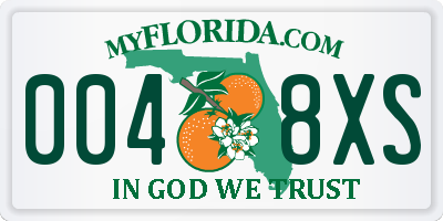 FL license plate 0048XS