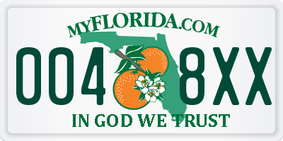 FL license plate 0048XX