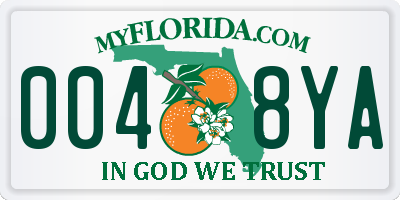 FL license plate 0048YA