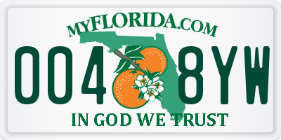FL license plate 0048YW