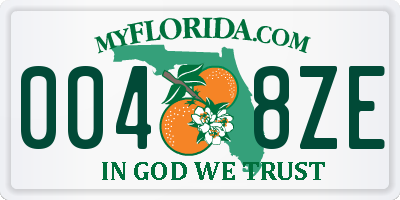 FL license plate 0048ZE