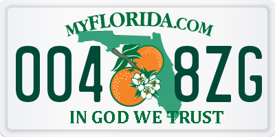 FL license plate 0048ZG