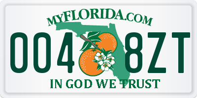 FL license plate 0048ZT