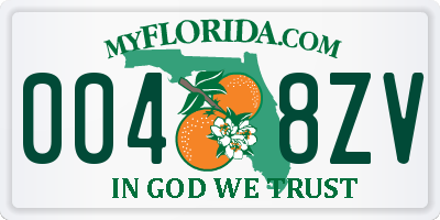 FL license plate 0048ZV