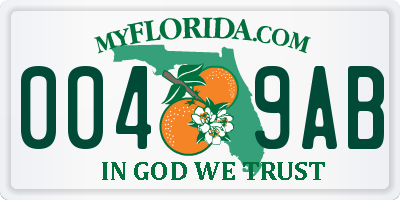 FL license plate 0049AB