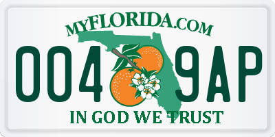 FL license plate 0049AP