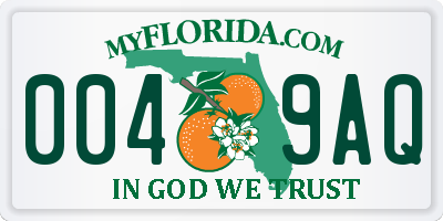 FL license plate 0049AQ