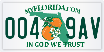 FL license plate 0049AV