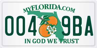 FL license plate 0049BA
