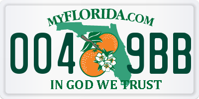 FL license plate 0049BB