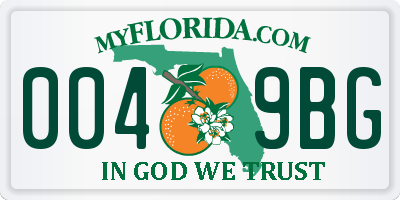 FL license plate 0049BG