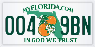 FL license plate 0049BN