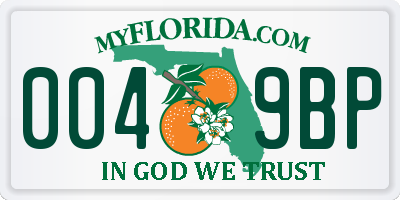 FL license plate 0049BP