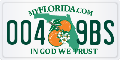 FL license plate 0049BS