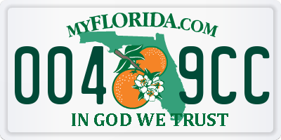 FL license plate 0049CC