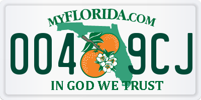 FL license plate 0049CJ
