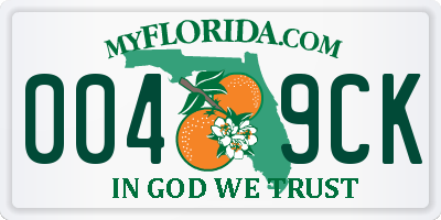 FL license plate 0049CK