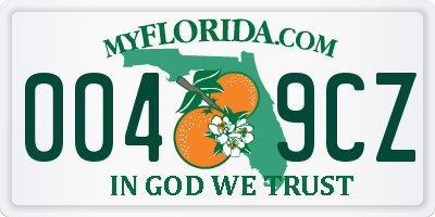FL license plate 0049CZ
