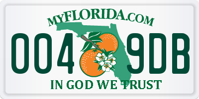 FL license plate 0049DB
