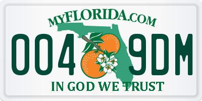 FL license plate 0049DM