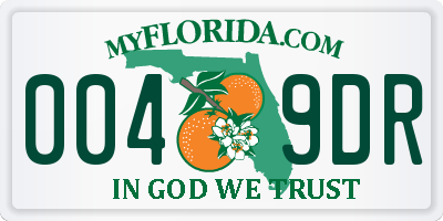FL license plate 0049DR
