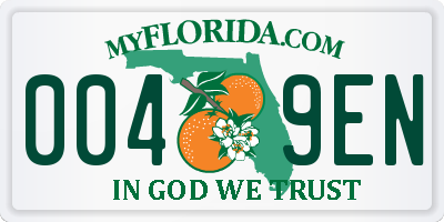 FL license plate 0049EN