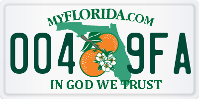 FL license plate 0049FA