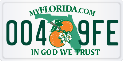 FL license plate 0049FE