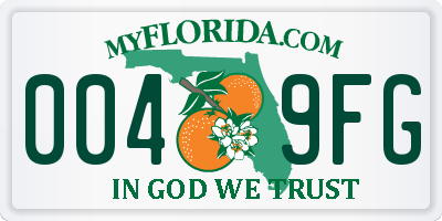 FL license plate 0049FG