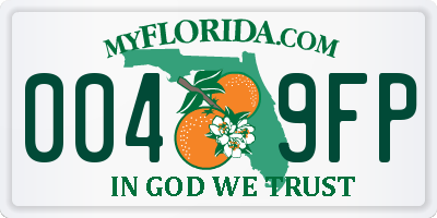FL license plate 0049FP