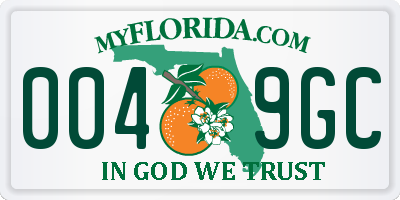 FL license plate 0049GC