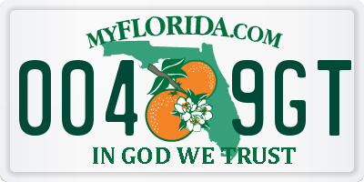 FL license plate 0049GT