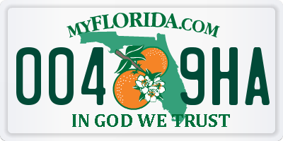 FL license plate 0049HA