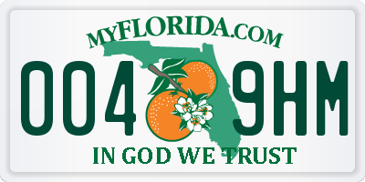 FL license plate 0049HM