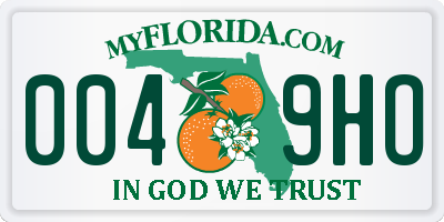 FL license plate 0049HO