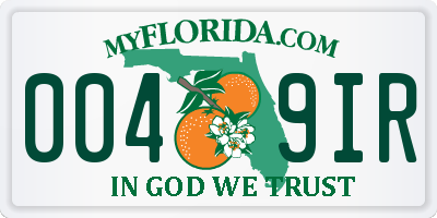 FL license plate 0049IR
