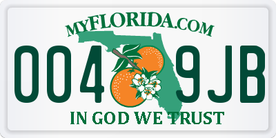 FL license plate 0049JB
