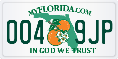 FL license plate 0049JP