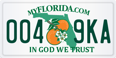 FL license plate 0049KA