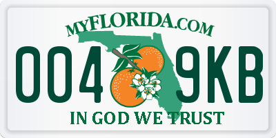 FL license plate 0049KB