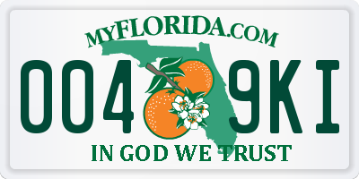FL license plate 0049KI