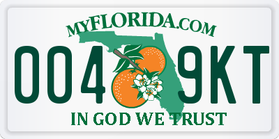FL license plate 0049KT