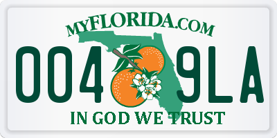 FL license plate 0049LA